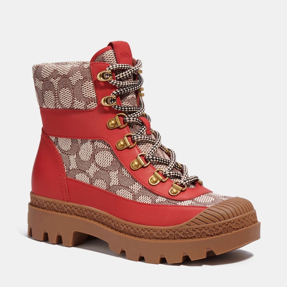 🔥♥️🔥♥️ Coach Talia Bootie In Signature Jacquard size 7🔥♥️🔥♥️